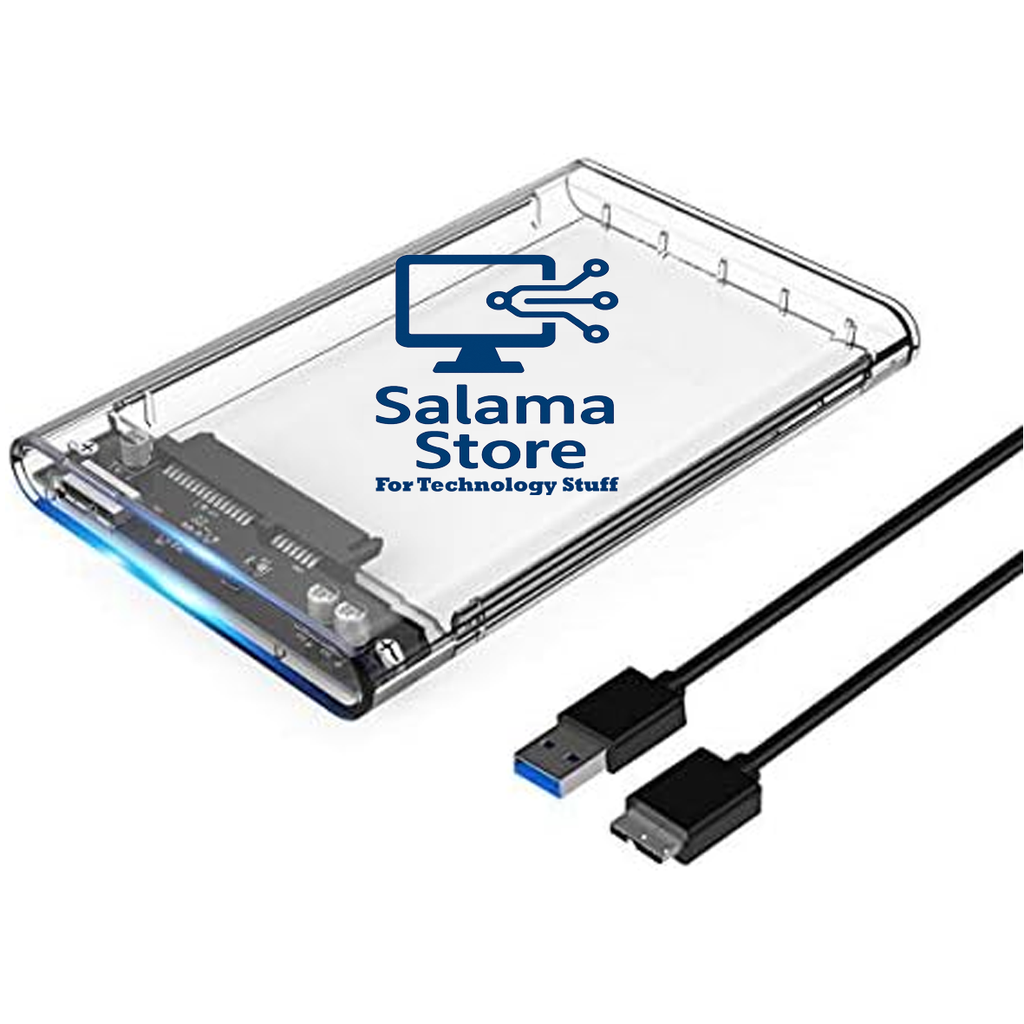 راك هارد خارجي 2.5 بوصة شفاف من سكاى تيك، بمنفذ USB 3.0 وقارئ ساتا لهارد SSD وHDD 9.5 ملم و7 ملم